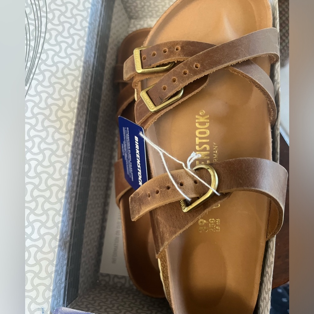 New Birkenstock Franca 39 cognac oiled leather